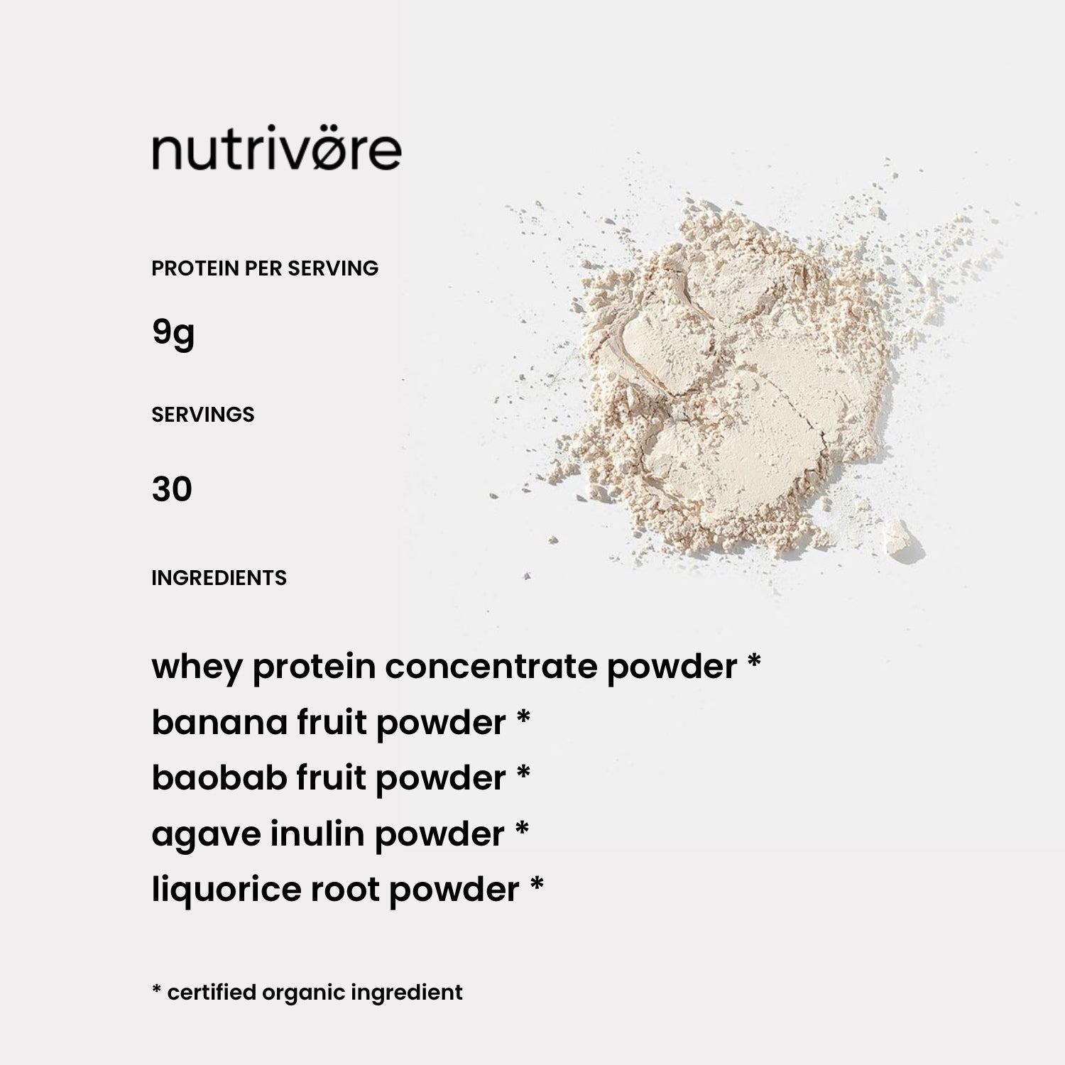 Organic Whey Protein Concentrate + Prebiotics & Fruits