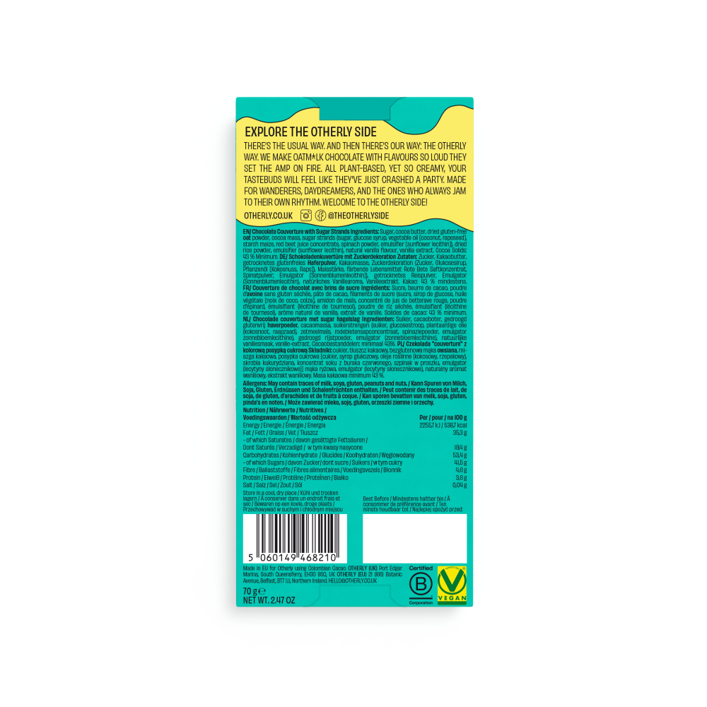 Birthday Cake Oat Milk Chocolate Bar