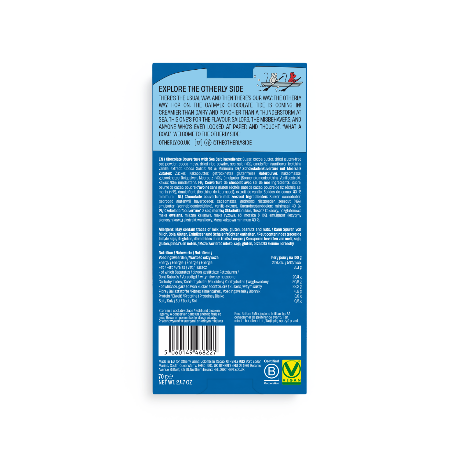 Sea Salt Oat Milk Chocolate Bar
